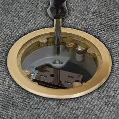Hubbell RF406BR HUB FLR BOX FLNG AND DOOR , BRASS