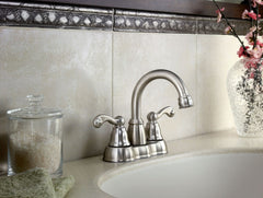 MOEN Moen WS84003SRN Traditional Two Handle Centerset Bathroom Sink Faucet in Spot Resist Brushed Nickel