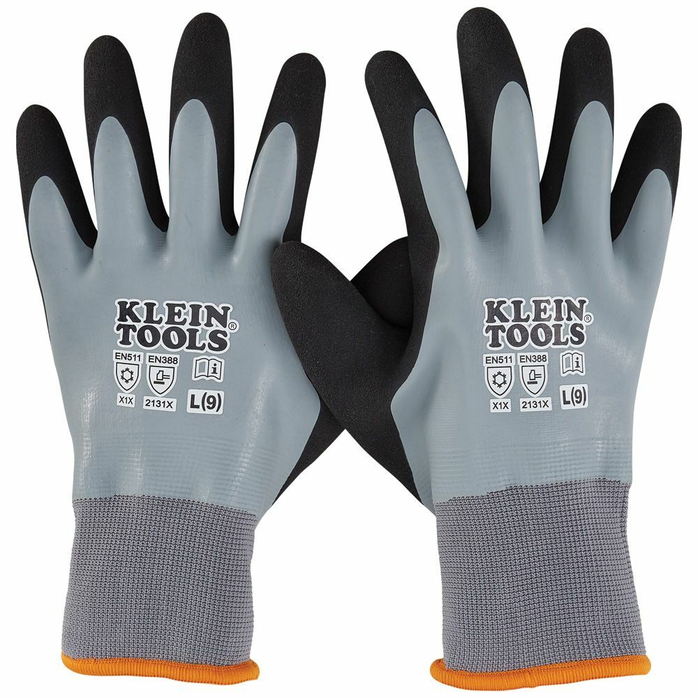KLEIN TOOLS Klein Tools 60389 Thermal Dipped Gloves L - 3 Pack