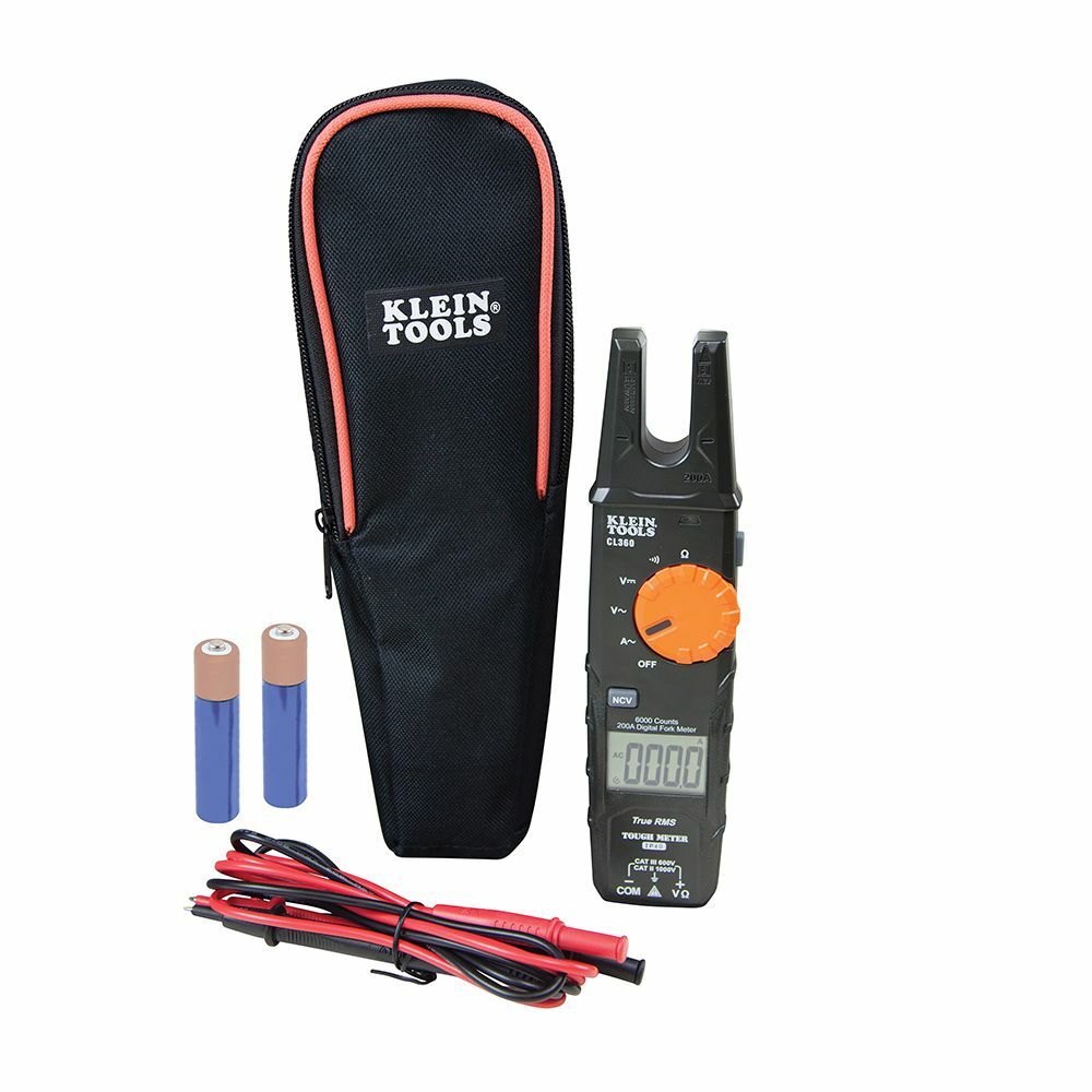 KLEIN TOOLS Klein CL360 Open Jaw Fork Meter, AC Auto-Ranging 200 Amp