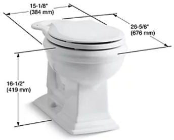 KOHLER Kohler K-4387-0 Memoirs Comfort Height Toilet Bowl Power Size Replacement MPN