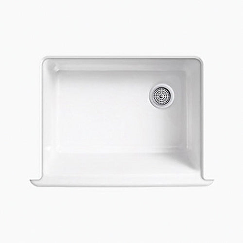 KOHLER Kohler K-6487-0 Whitehaven Enameled Cast Iron Single-Bowl Rectangular Undermount Kitchen Sink