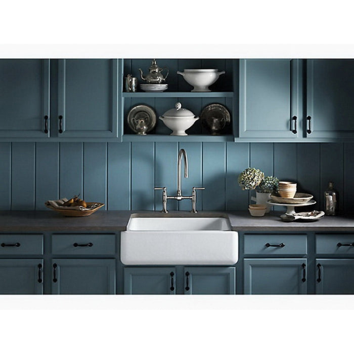 KOHLER Kohler K-6487-0 Whitehaven Enameled Cast Iron Single-Bowl Rectangular Undermount Kitchen Sink