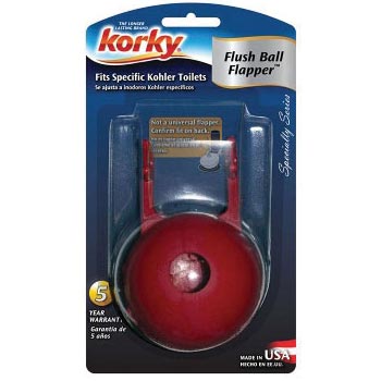 LAVELLE INDUSTRIES Lavelle Industries 58BP Korky Flush Ball Flapper, Kohler, Rubber, Red