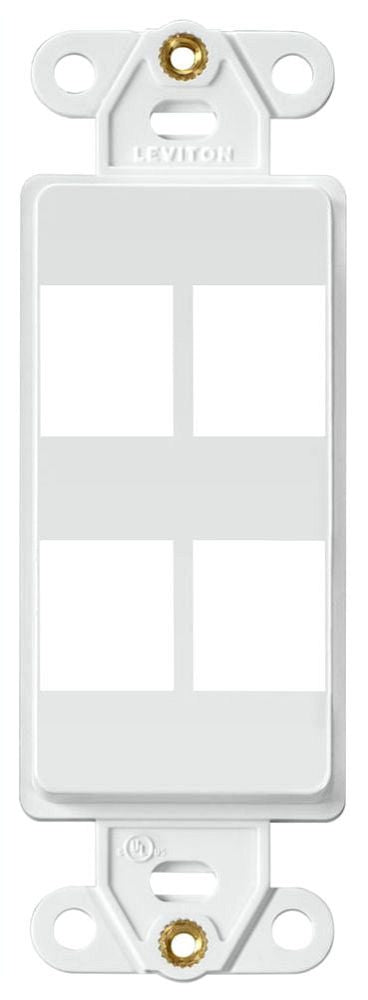 LEVITON Leviton 41644-W QuickPort Decora Insert, 4-Ports, White