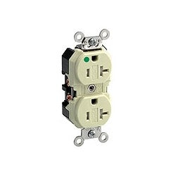 LEVITON Leviton 8300-SGR 20 Amp 125 Volt Extra Heavy Duty Hospital Grade Tamper Resistant Receptacle