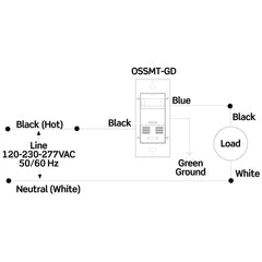 Leviton OSSMT-GDG Ultrasonic/Infrared Multi-Technology Wall Switch Sensor No Neutral 2400 sq. ft. Major & 400 sq. ft. Minor Motion Coverage
