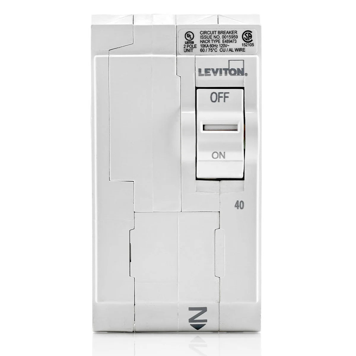 LEVITON Leviton LB240 Branch Circuit Breaker Standard 2-Pole 40A 120/240V 10KA Interrupt