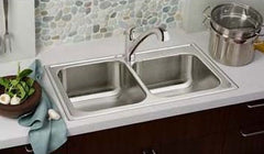 ELKAY Elkay DD233224 Kitchen Sink 33 x 22 x 7-1/16 Inch 4-Hole Drop-In