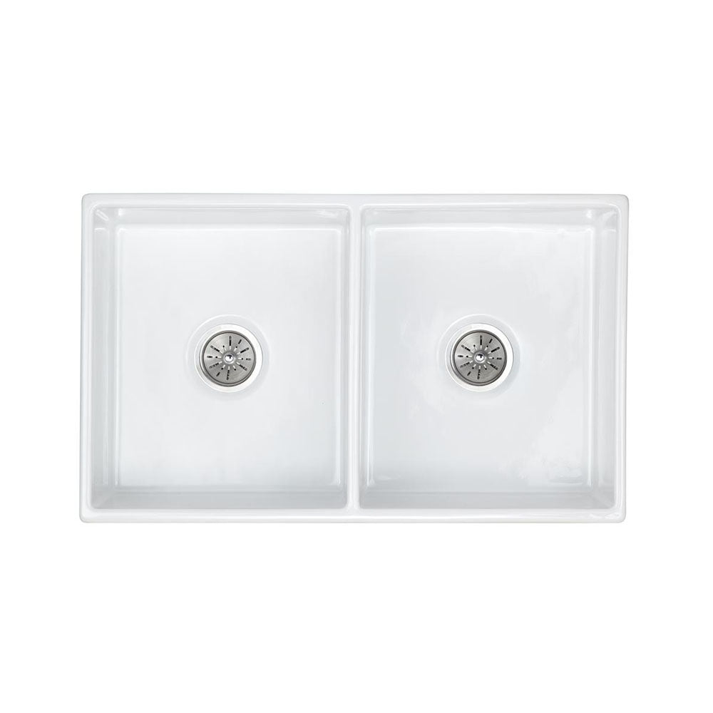 ELKAY Elkay SWUF32189WH Explore 33 x 19-15/16 in Fireclay Double Bowl Farmhouse Kitchen Sink White