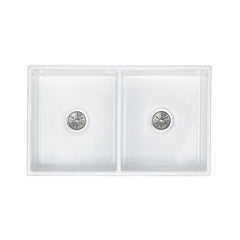 ELKAY Elkay SWUF32189WH Explore 33 x 19-15/16 in Fireclay Double Bowl Farmhouse Kitchen Sink White