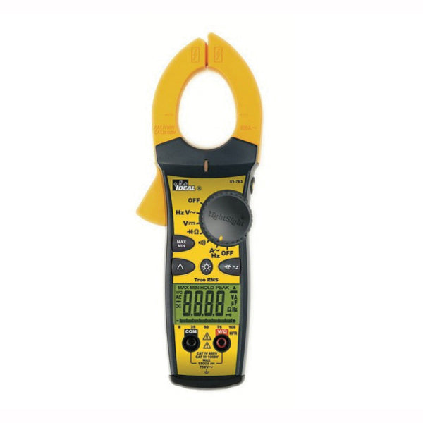 IDEAL Ideal 61-765 660A AC/DC TightSight Clamp Meter With TRMS Capacitance Frequency Resistance 0 To 999.9 OHM 1000 To 9999 OHM At 1.5PCT + 5 Accuracy