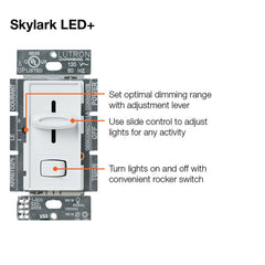 LUTRON Lutron SCL-153P-GR Skylark LED+ Dimmer 150W/600W Gray