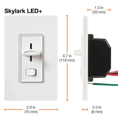 LUTRON Lutron SCL-153P-GR Skylark LED+ Dimmer 150W/600W Gray