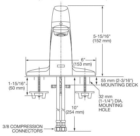 AMERICAN STANDARD American Standard 7075.054.002 Colony Pro Chrome Lavatory Faucet Less Drain