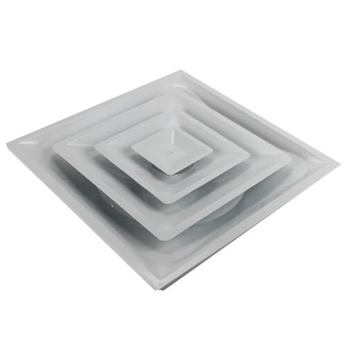 HART & COOLEY Hart & Cooley 50510 Diffuser 8 x 8 4W White Steel Adjustable Damper Fixed Comm FPD3