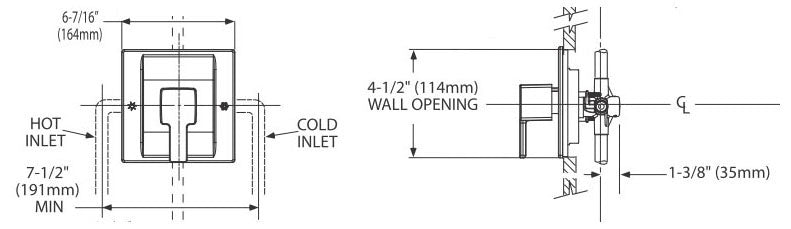 MOEN Moen TS2711 90 Degree Posi-Temp Single Handle Valve Trim in Chrome