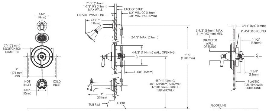 MOEN Moen T2153EPBN Brushed Nickel Posi-Temp Tub/Shower
