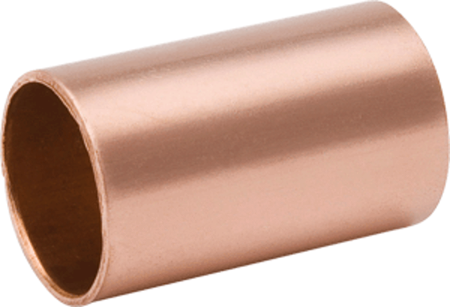 MUELLER INDUSTRIES Mueller W01902 Copper Coupling, 1/2 OD (C x C) No Stop WC-400NS