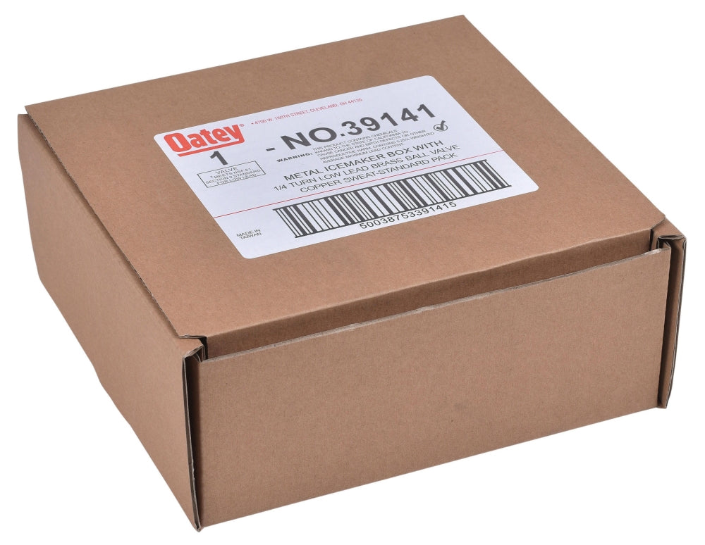OATEY Oatey 39141 Ice Maker Outlet Box 1/4 Turn Valve Sweat Connections