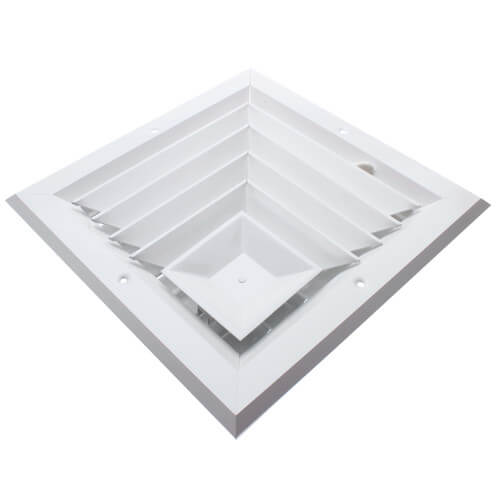 HART & COOLEY Hart & Cooley 50721 A505MS 8 x 8 Two-Way Corner Ceiling Diffuser White