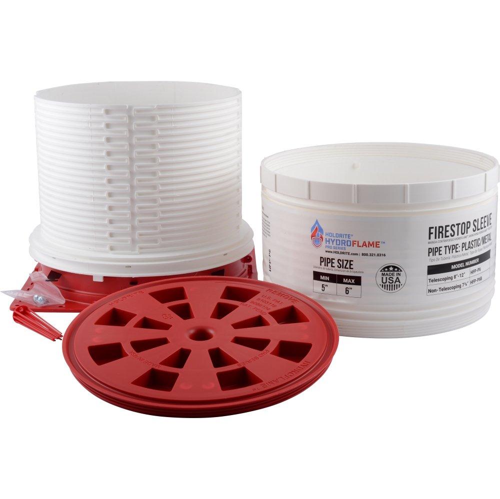 HOLDRITE Holdrite HFP-P6 HydroFlame Pro Series 5 - 6 in. Polypropylene and Thermoplastic Firestop Sleeve