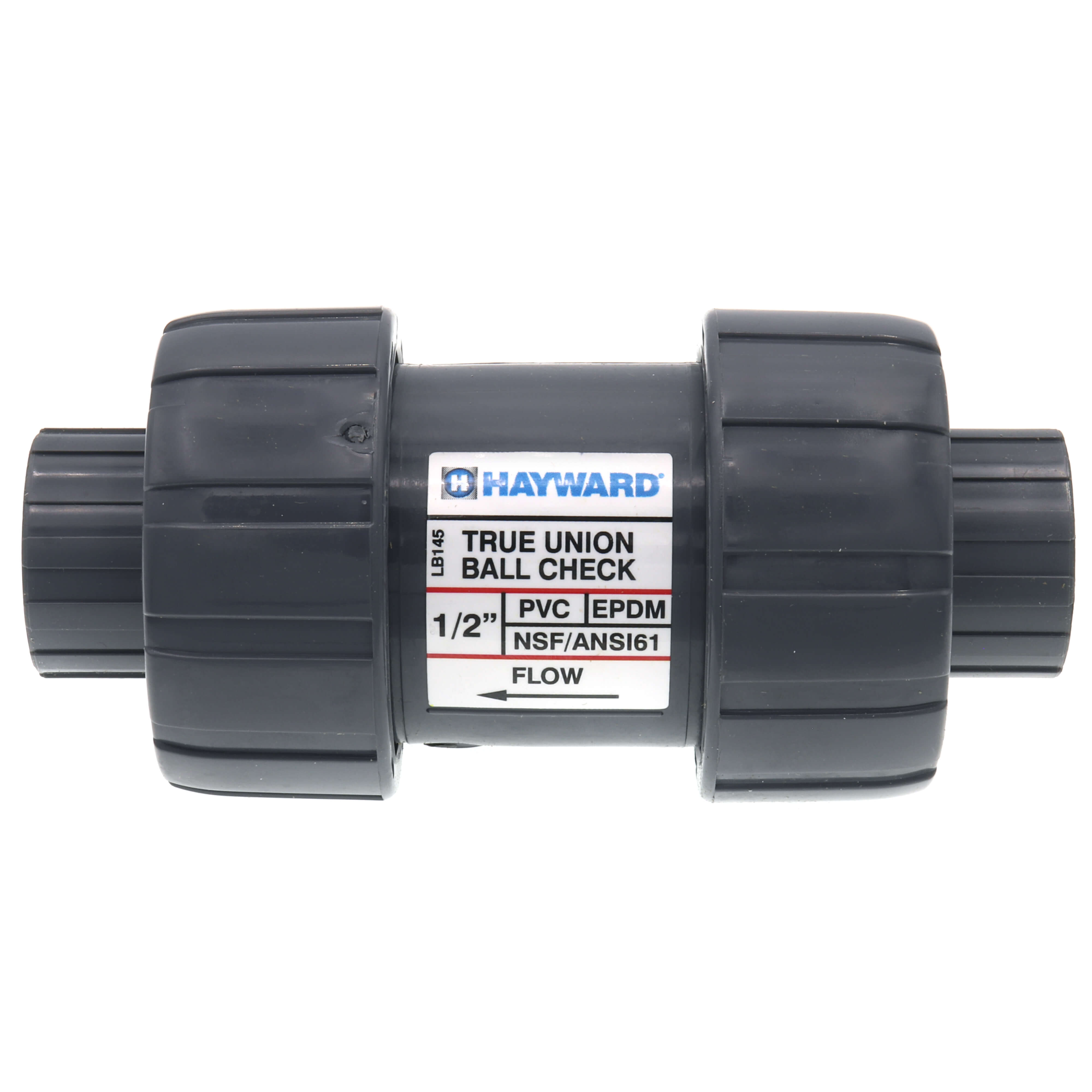HAYWARD HAYWARD TC10050STE 1/2 PVC True Union Ball Check Valve w/EPDM O-rings socket/threaded end