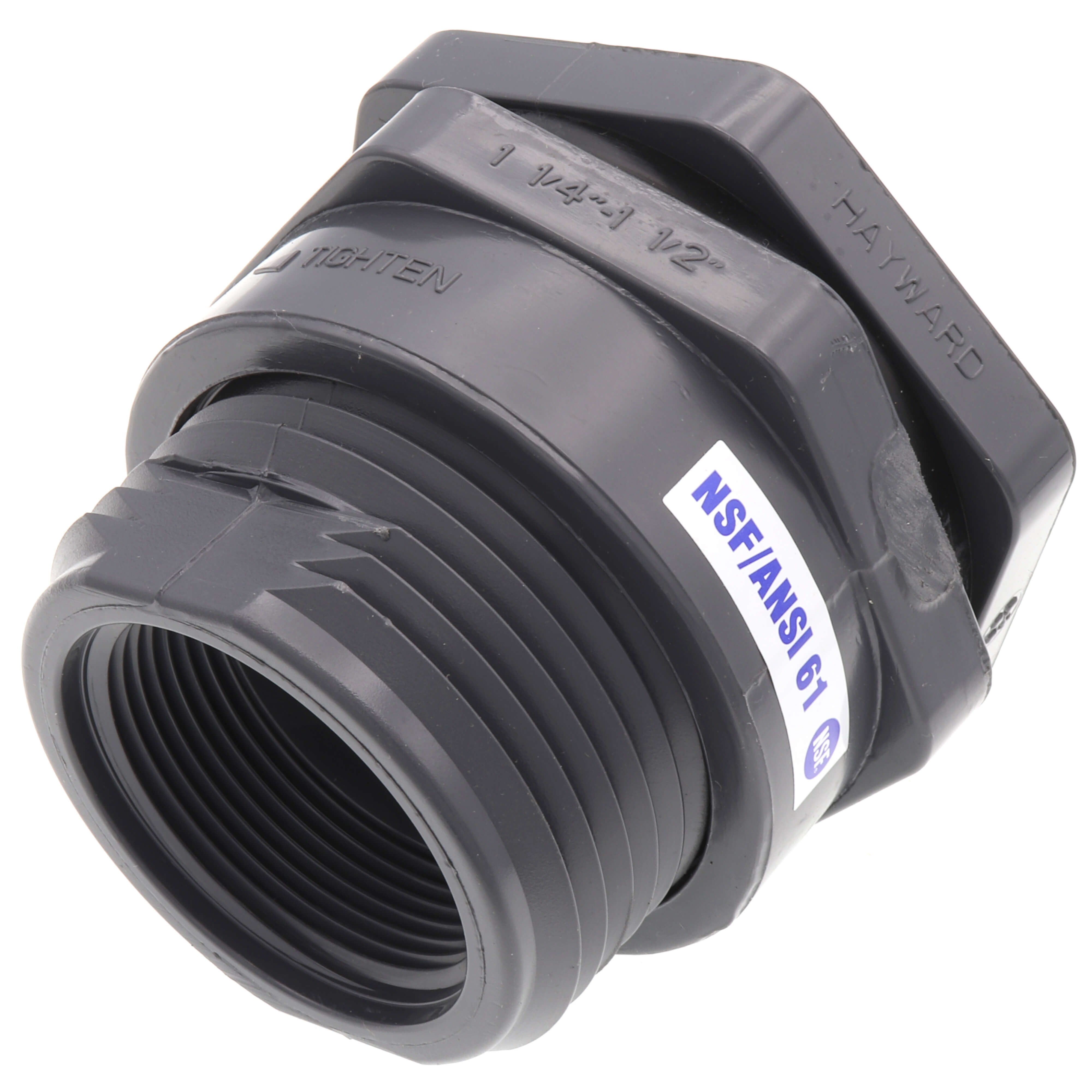 HAYWARD Hayward BFAS1015TES 1-1/2 PVC Bulkhead Fitting w/ EPDM Gasket (Thread x Thread)