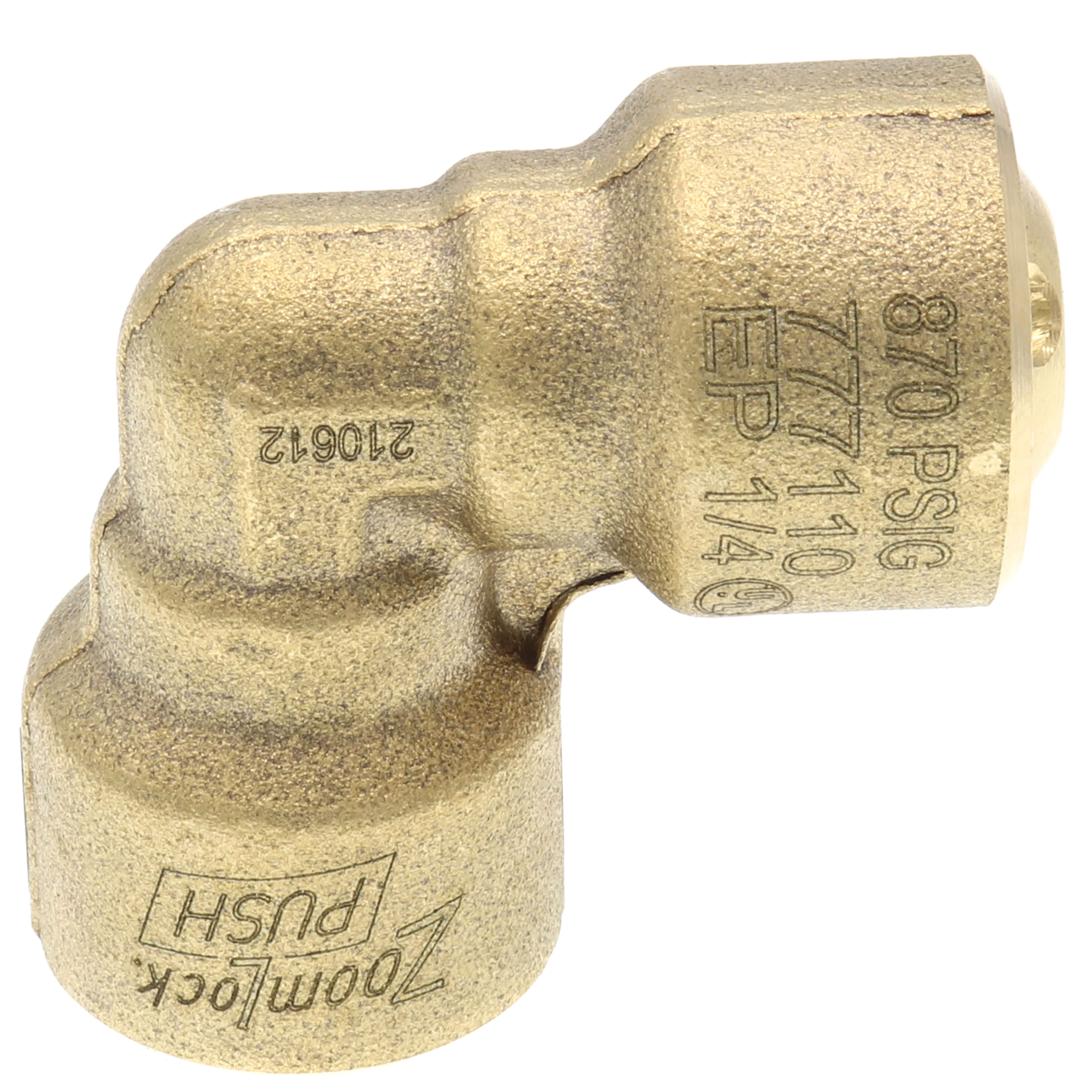 PARKER Parker Hannifin 777110 1/4 ZoomLock PUSH R410A Optimized 90-Degree Elbow PZKP-90E4-HNBR