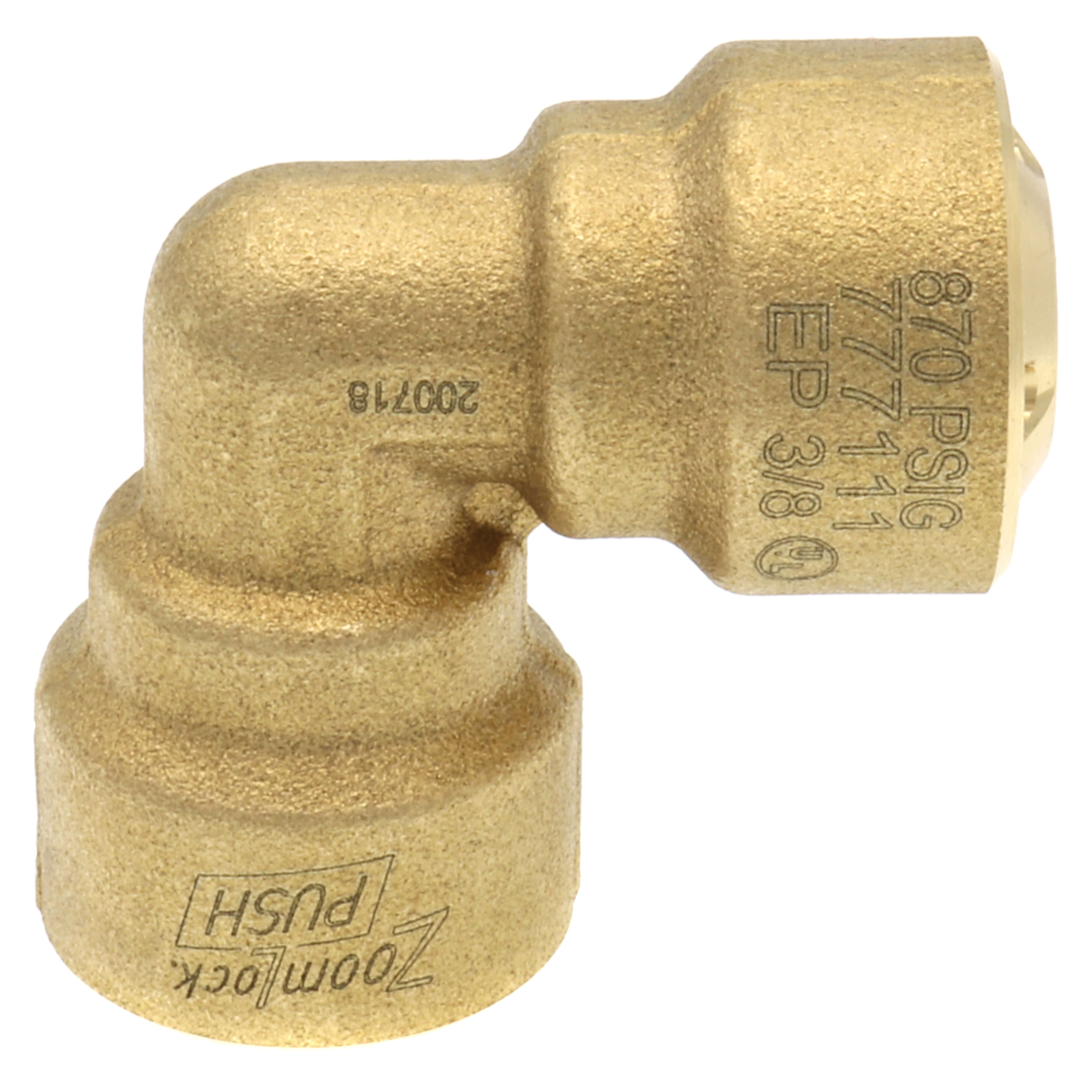 PARKER Parker Hannifin 777111 3/8 ZoomLock PUSH R410A Optimized 90-Degree Elbow PZKP-90E6-HNBR