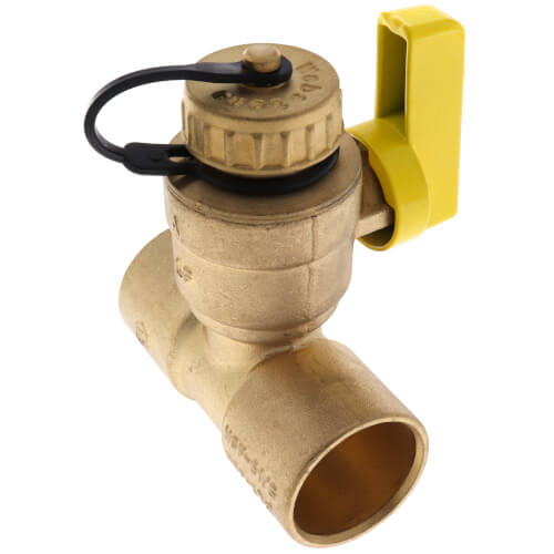 WEBSTONE Webstone H-50674W 1 SWT Lead-Free Pro-Pal T-Drain, Full Port Forged Brass Fitting, w/ Hi-Flow Hose Drain, & Adjustable Packing Gland