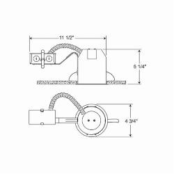 ACUITY BRANDS Acuity Brands TC1R TC Series Adjustable Miniature Remodel Universal Recessed Lighting Housing, Incandescent Lamp, Non-IC Insulation, 120 VAC, 4-3/8 in Ceiling Opening