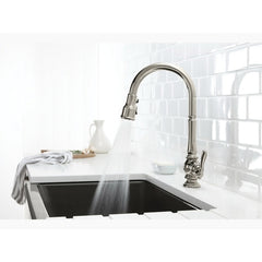 KOHLER Kohler K-99259-SN Artifacts Deck Mount Pull-Down Kitchen Sink Faucet, 1.5 gpm