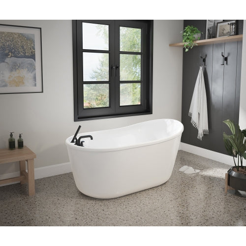 MAAX MAAX 106997-000-002 Maax Finlay 58 inch x 32 inch x 27 inch Acrylx Freestanding Soaking Bathtub, End Drain, White