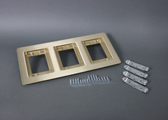 LEGRAND Wiremold 837B 5.06 x 6.08 3-Gang Brass Floor Box Carpet and Tile Flange