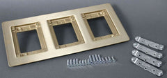 LEGRAND Wiremold 837B 5.06 x 6.08 3-Gang Brass Floor Box Carpet and Tile Flange