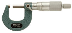 Mitutoyo 103-260 Outside Micrometer With Ratchet Stop, 0 to 1 in, Graduations: 0.0001 in