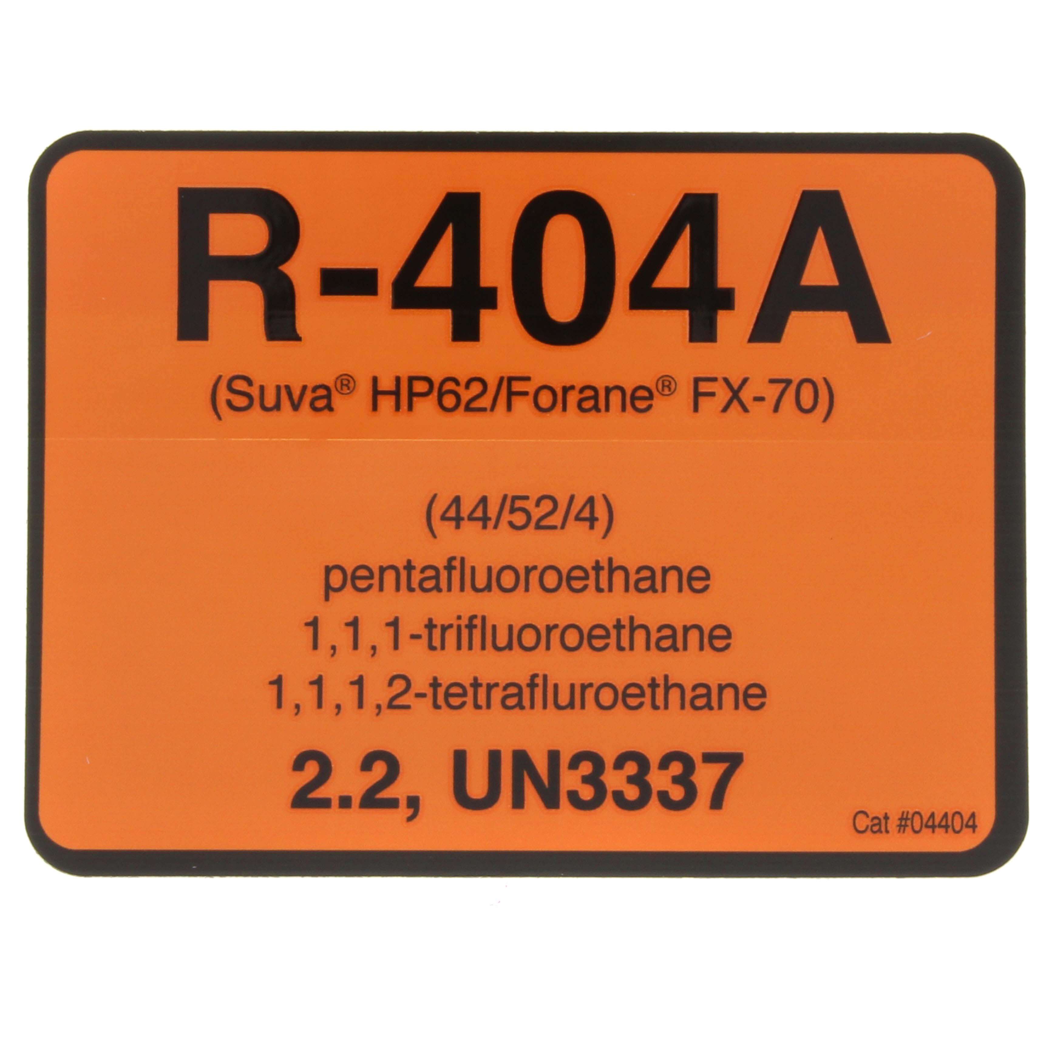 DIVERSITECH Diversitech 04404 Refrigerant Label R404A 10/PK