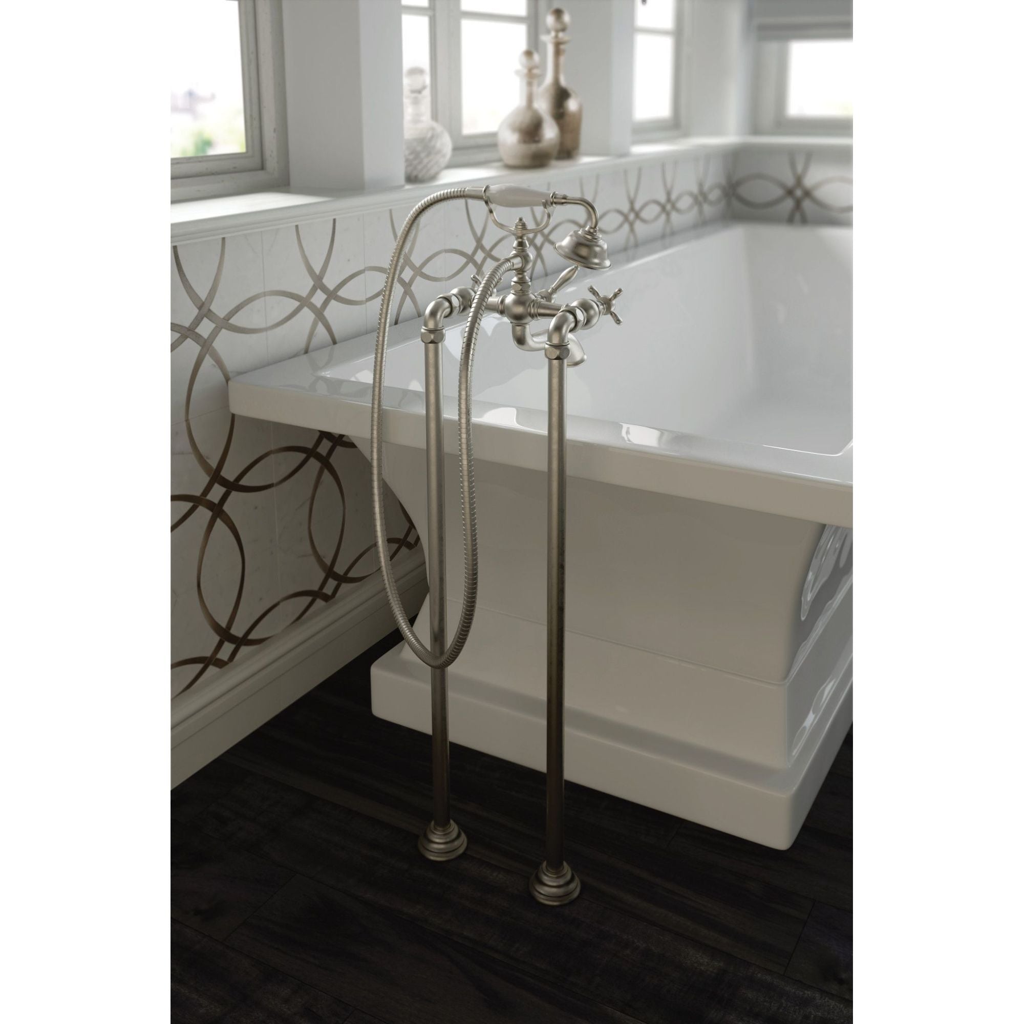 MOEN Moen TS25105BN Weymouth Floor Mount Tub Filler Riser in Brushed Nickel