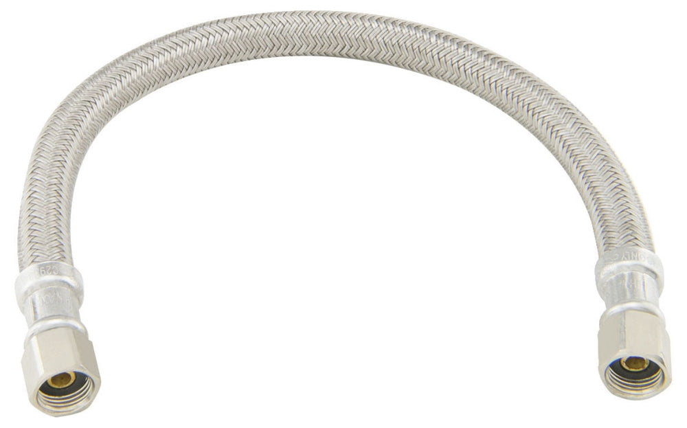 BRASSCRAFT BrassCraft B0-84IM 1/4 x 1/4, Compression x Compression, 84 L, 125 PSI, Lead-Free, Braided PVC Coated Polyester Yarn/TPE Inner Hose