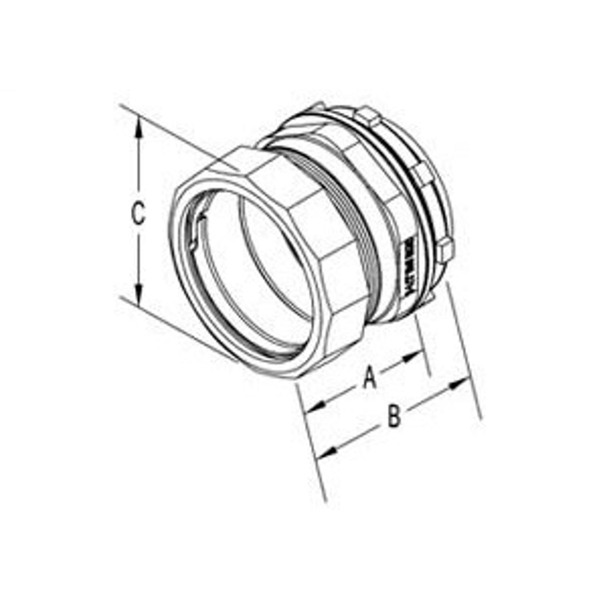 BRIDGEPORT Bridgeport 259-RTI2 Connector Compression 4in Die Cast Zinc
