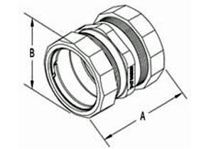 BRIDGEPORT Bridgeport 267-RT EMT Raintight Compression Coupling 3 Inch