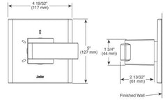 DELTA FAUCET Delta Faucet T11886-SS 4-19/32 x 5, 1-Lever Handle, 3-Function, Shower Diverter Trim with Valve Cartridge