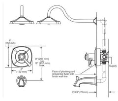 DELTA FAUCET Delta Faucet T17T292-RB Shower Trim Wall Mount 8-1/8 Inch H2Okinetic Technology