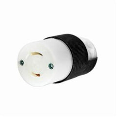 HUBBELL Hubbell HBL7506C 15 Amp 125 Volt 2-Pole 2-Wire NEMA L1-15R Black and White Locking Connector Body