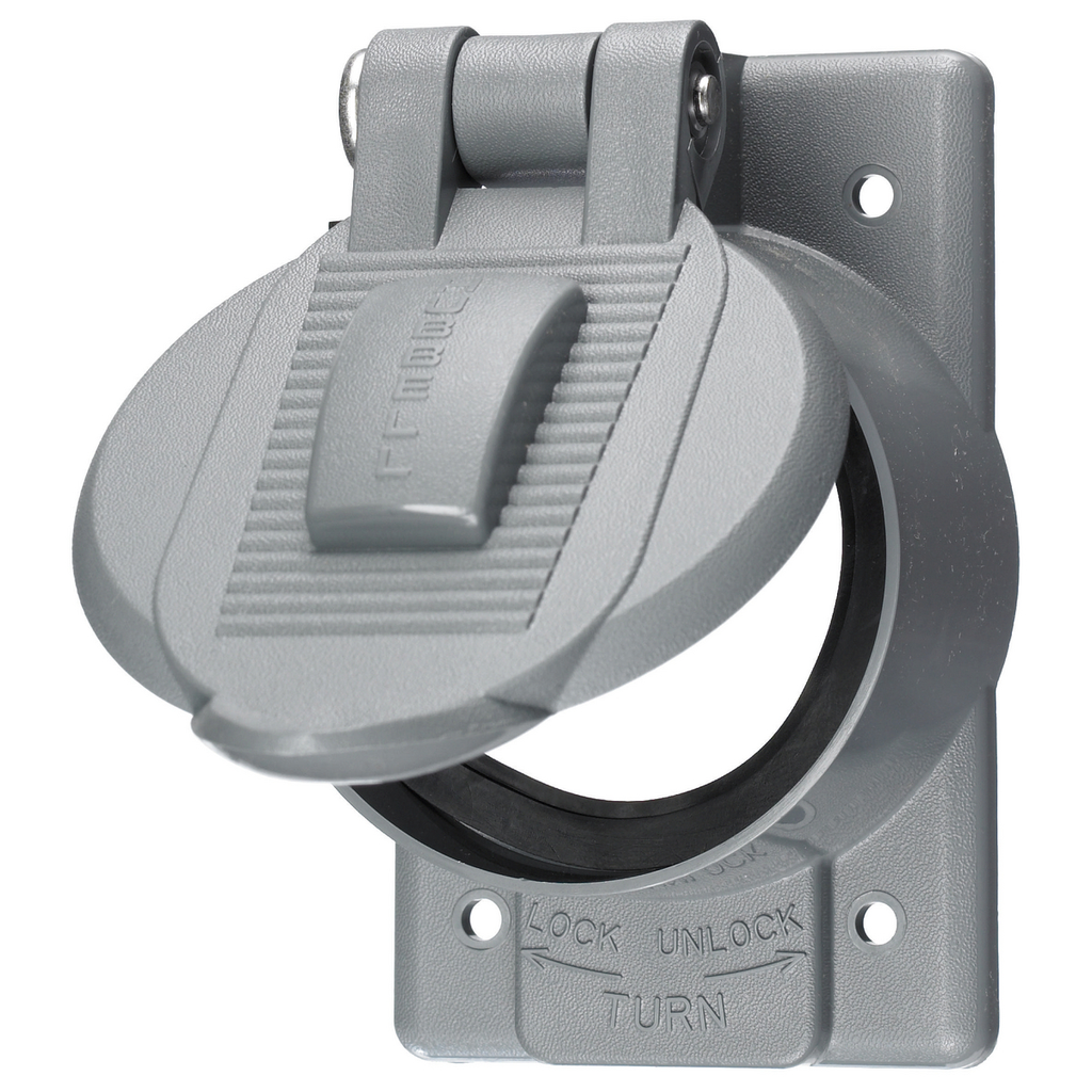 HUBBELL Hubbell Wiring Device-Kellems HBL7774WO Twist-Lock Weatherproof Cover for 50A Single Flush Receptacle