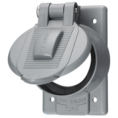 HUBBELL Hubbell Wiring Device-Kellems HBL7774WO Twist-Lock Weatherproof Cover for 50A Single Flush Receptacle