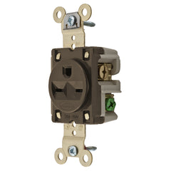 HUBBELL Hubbell HBL5661 Brown 15A 250V Single Receptacle Extra Heavy Duty Spec Grade