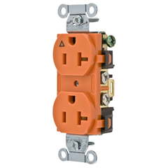 HUBBELL Hubbell IG5352 20 Amp 125 Volt 2-Pole 3-Wire NEMA 5-20R Orange Isolated Ground Straight Blade Duplex Receptacle