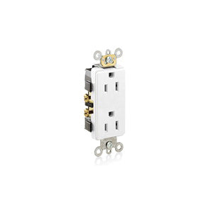 LEVITON Leviton 16242-W Straight Blade Duplex Receptacle 125 Volt 15 Amp 2-Pole 3-Wire NEMA 5-15R